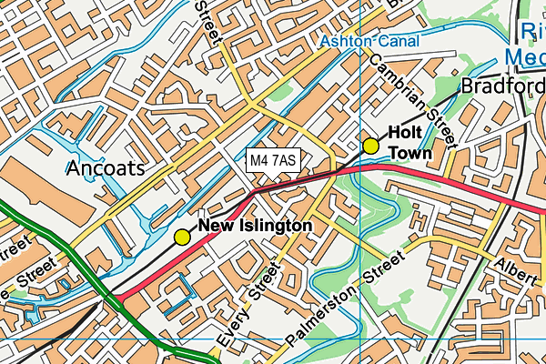 M4 7AS map - OS VectorMap District (Ordnance Survey)