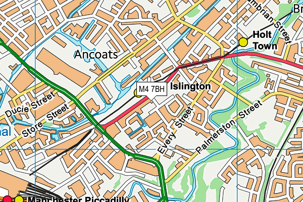 M4 7BH map - OS VectorMap District (Ordnance Survey)