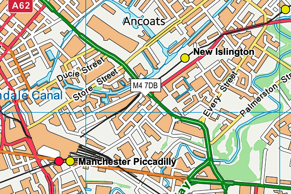 M4 7DB map - OS VectorMap District (Ordnance Survey)