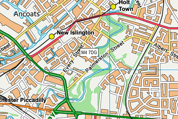 M4 7DG map - OS VectorMap District (Ordnance Survey)