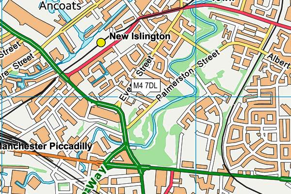 M4 7DL map - OS VectorMap District (Ordnance Survey)