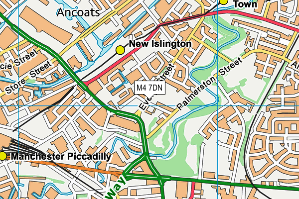 M4 7DN map - OS VectorMap District (Ordnance Survey)