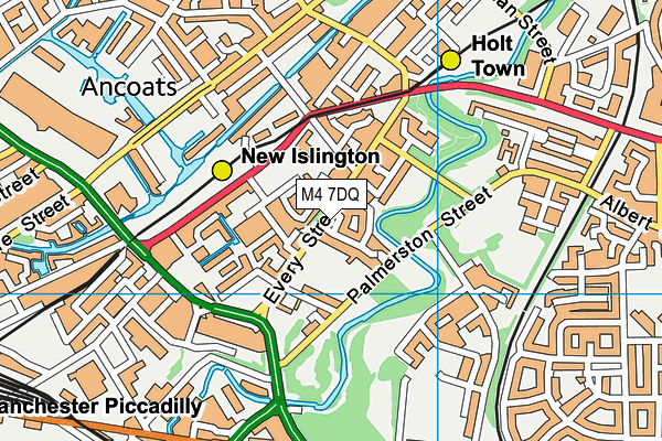 M4 7DQ map - OS VectorMap District (Ordnance Survey)