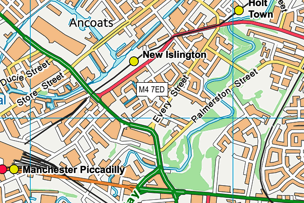 M4 7ED map - OS VectorMap District (Ordnance Survey)