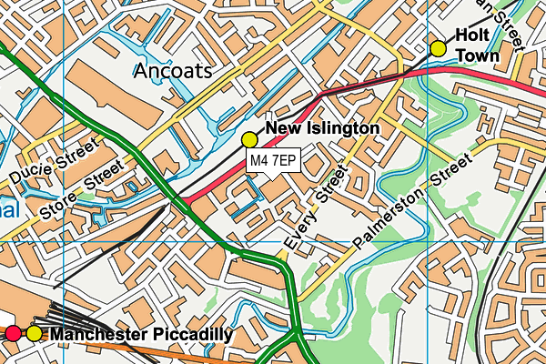 M4 7EP map - OS VectorMap District (Ordnance Survey)