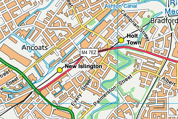 M4 7EZ map - OS VectorMap District (Ordnance Survey)