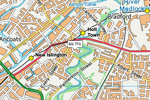 M4 7FA map - OS VectorMap District (Ordnance Survey)