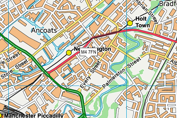 M4 7FN map - OS VectorMap District (Ordnance Survey)