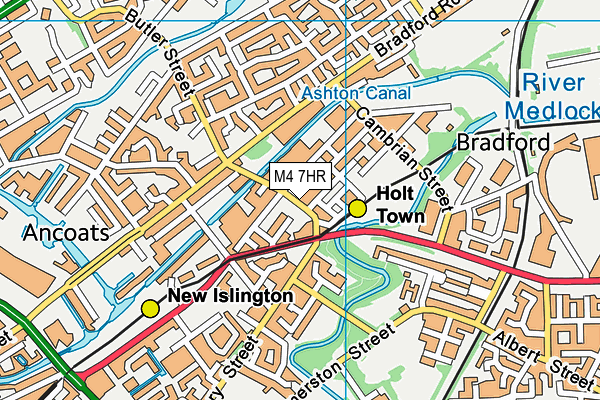 M4 7HR map - OS VectorMap District (Ordnance Survey)