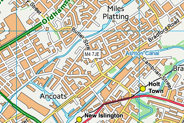 M4 7JE map - OS VectorMap District (Ordnance Survey)