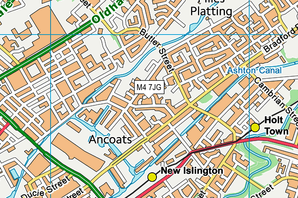 M4 7JG map - OS VectorMap District (Ordnance Survey)