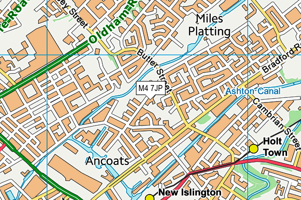 M4 7JP map - OS VectorMap District (Ordnance Survey)