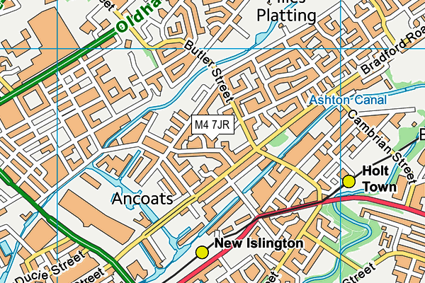 M4 7JR map - OS VectorMap District (Ordnance Survey)