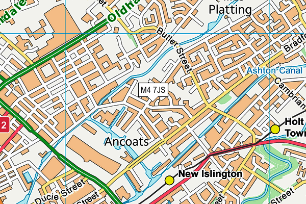 M4 7JS map - OS VectorMap District (Ordnance Survey)