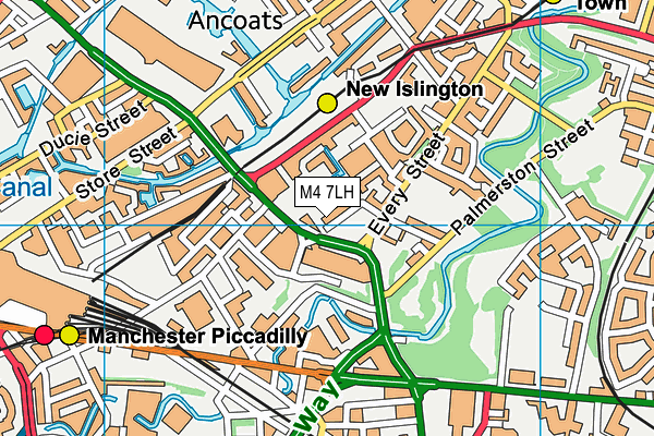 M4 7LH map - OS VectorMap District (Ordnance Survey)