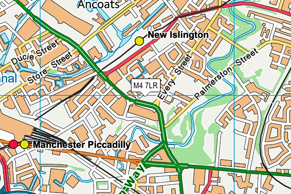 M4 7LR map - OS VectorMap District (Ordnance Survey)