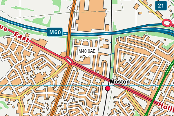 M40 0AE map - OS VectorMap District (Ordnance Survey)