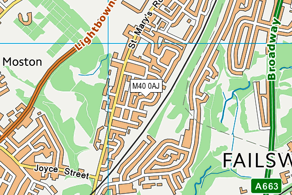 M40 0AJ map - OS VectorMap District (Ordnance Survey)