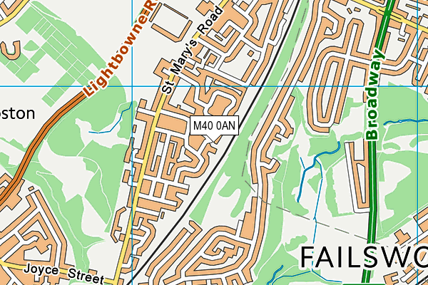 M40 0AN map - OS VectorMap District (Ordnance Survey)