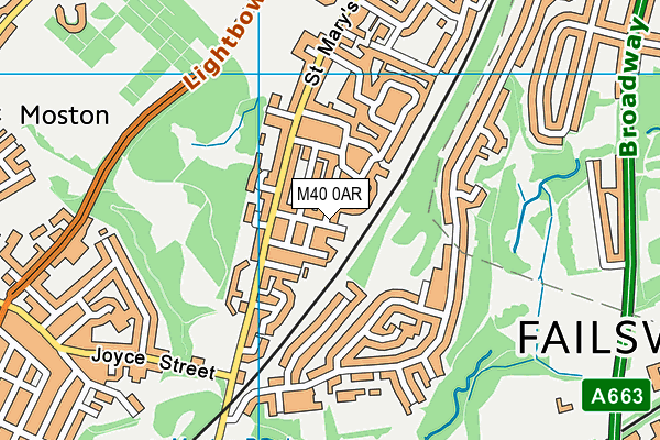 M40 0AR map - OS VectorMap District (Ordnance Survey)