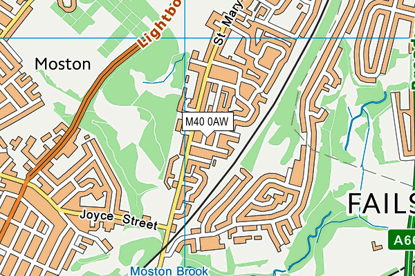 M40 0AW map - OS VectorMap District (Ordnance Survey)