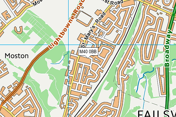 M40 0BB map - OS VectorMap District (Ordnance Survey)