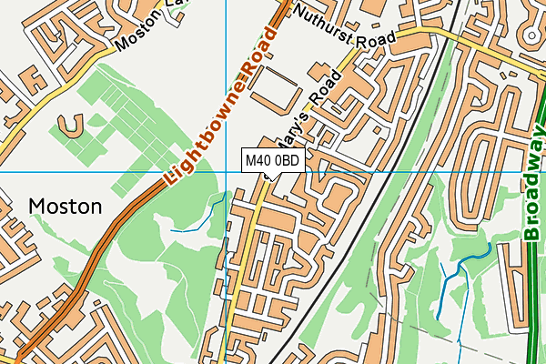 M40 0BD map - OS VectorMap District (Ordnance Survey)