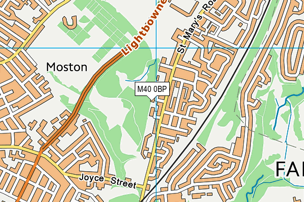 M40 0BP map - OS VectorMap District (Ordnance Survey)