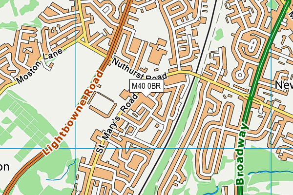 M40 0BR map - OS VectorMap District (Ordnance Survey)