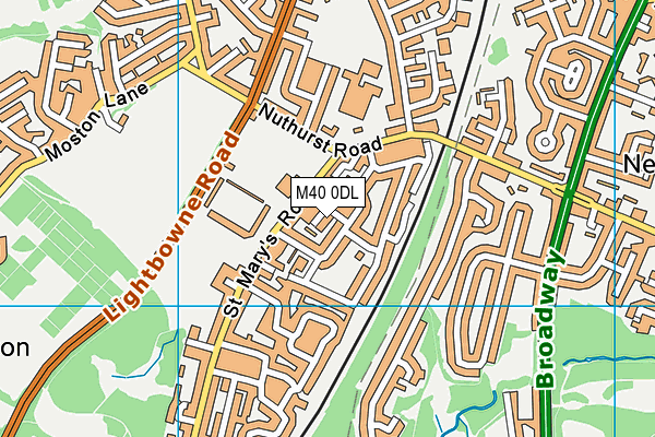 M40 0DL map - OS VectorMap District (Ordnance Survey)