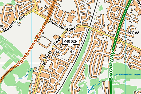 M40 0DN map - OS VectorMap District (Ordnance Survey)