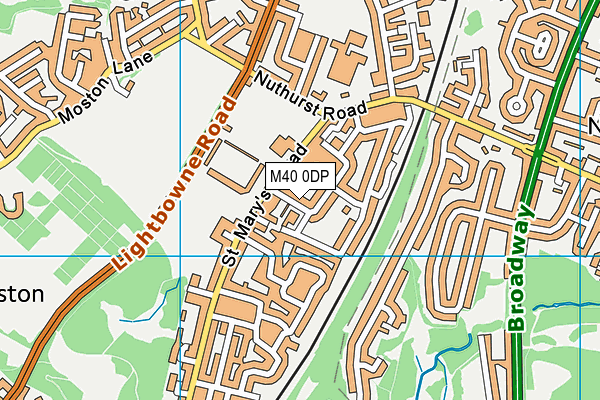 M40 0DP map - OS VectorMap District (Ordnance Survey)