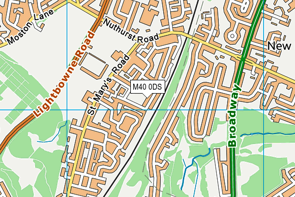 M40 0DS map - OS VectorMap District (Ordnance Survey)