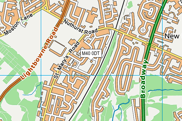 M40 0DT map - OS VectorMap District (Ordnance Survey)