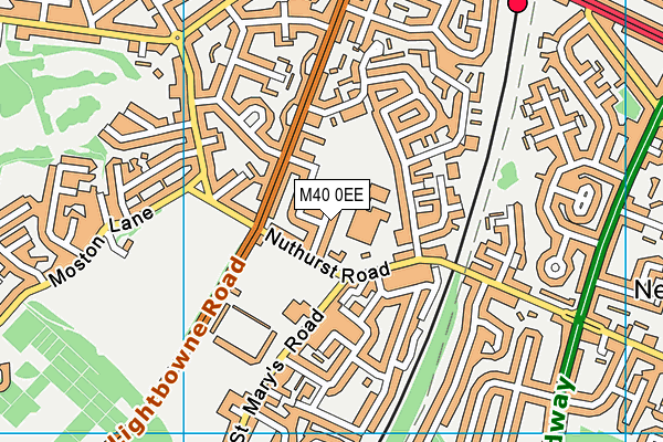 M40 0EE map - OS VectorMap District (Ordnance Survey)