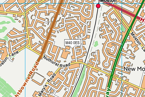 M40 0ES map - OS VectorMap District (Ordnance Survey)