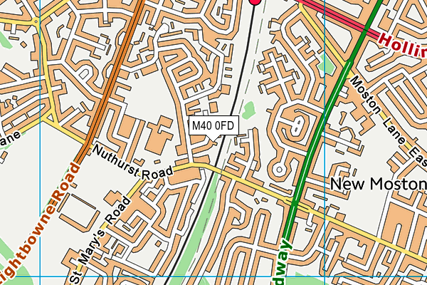 M40 0FD map - OS VectorMap District (Ordnance Survey)