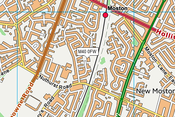 M40 0FW map - OS VectorMap District (Ordnance Survey)