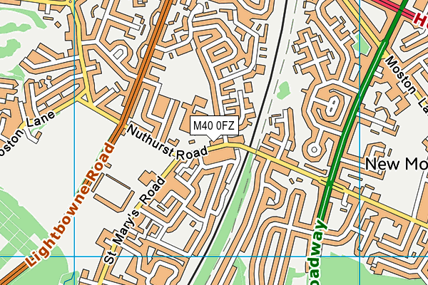 M40 0FZ map - OS VectorMap District (Ordnance Survey)