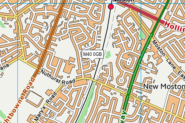 M40 0GB map - OS VectorMap District (Ordnance Survey)