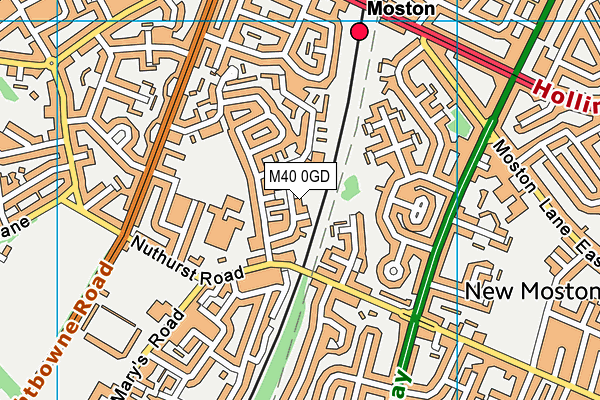 M40 0GD map - OS VectorMap District (Ordnance Survey)