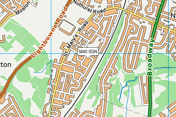 M40 0GN map - OS VectorMap District (Ordnance Survey)