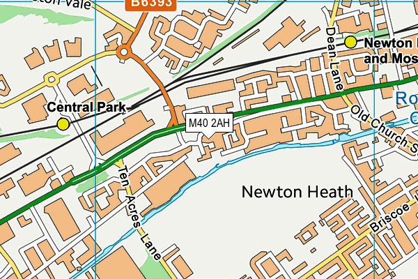 M40 2AH map - OS VectorMap District (Ordnance Survey)