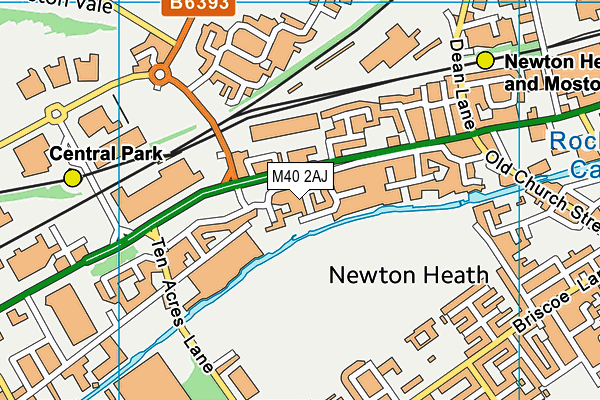 M40 2AJ map - OS VectorMap District (Ordnance Survey)