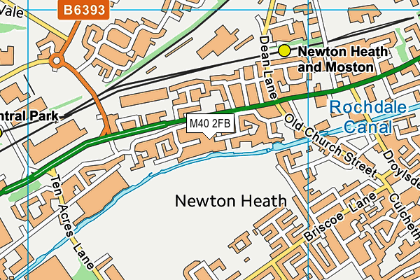 M40 2FB map - OS VectorMap District (Ordnance Survey)