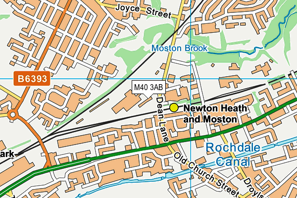 M40 3AB map - OS VectorMap District (Ordnance Survey)