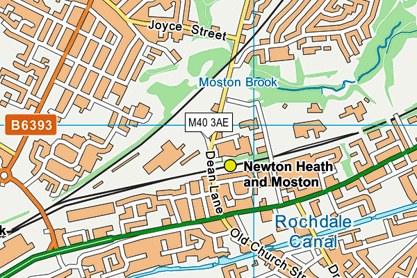 M40 3AE map - OS VectorMap District (Ordnance Survey)