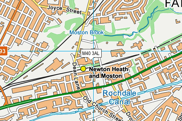 M40 3AL map - OS VectorMap District (Ordnance Survey)