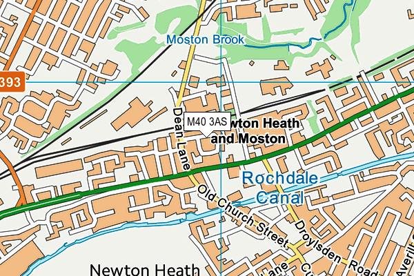 M40 3AS map - OS VectorMap District (Ordnance Survey)