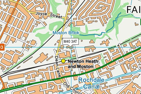 M40 3AT map - OS VectorMap District (Ordnance Survey)